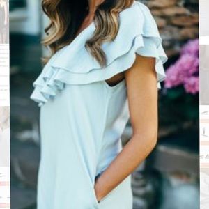 Vestique one shoulder dress light blue size M